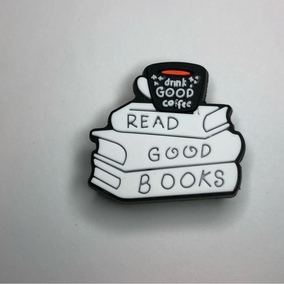 CROCS Accessories - Drink good coffee read good books croc charm